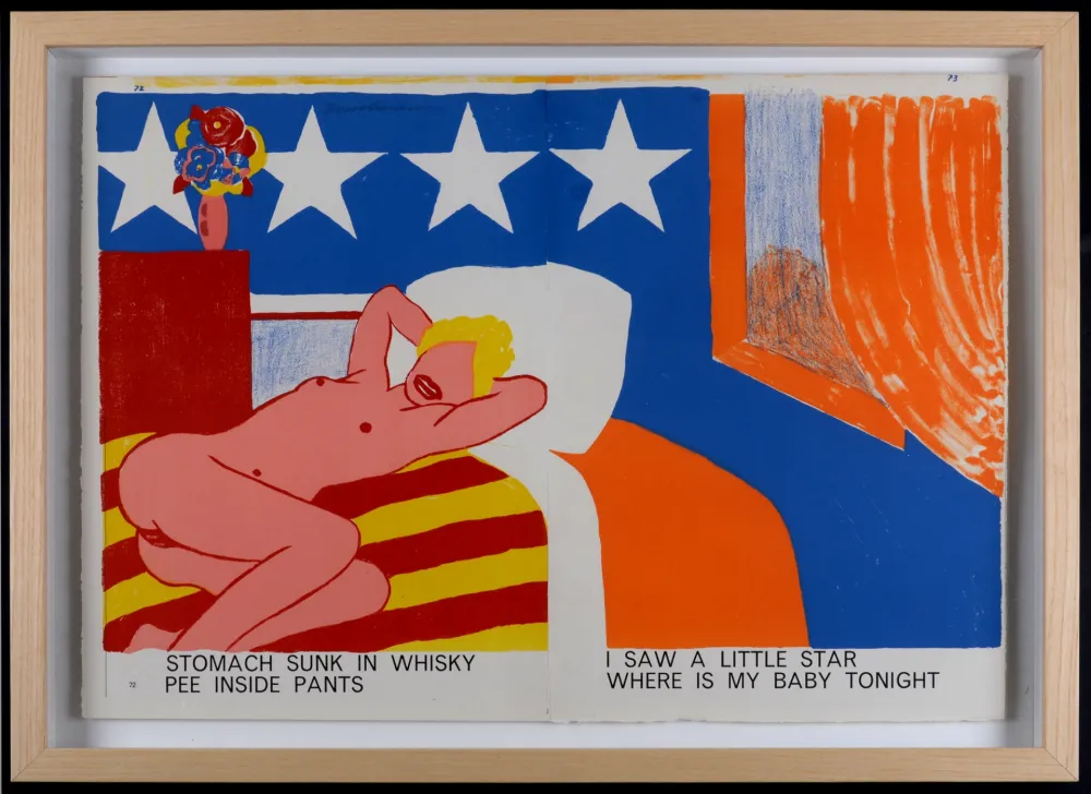石版画 Wesselmann - Stomach Sunk In Whisky Pee Inside Pants, 1964 – Hand-signed & framed