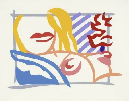 石版画 Wesselmann - Study for Bedroom Blonde with Lavender Wallpaper