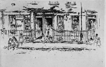 蚀刻版画 Whistler - Justice Walk, Chelsea
