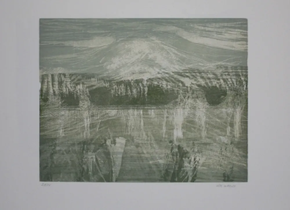 木刻 Wolf - Landschaft