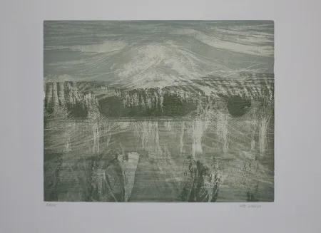 木刻 Wolf - Landschaft