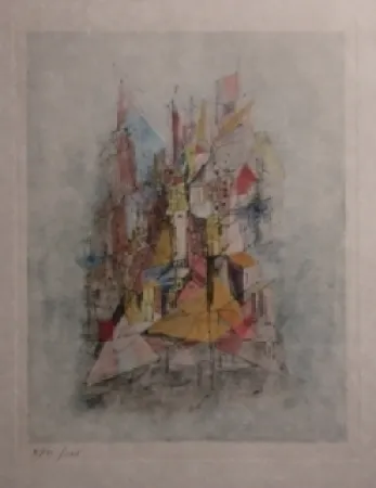 版画 Wols - Le navire dans la ville