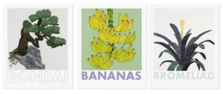 丝网印刷 Wood - Bonsai, Banana and Bromelaid