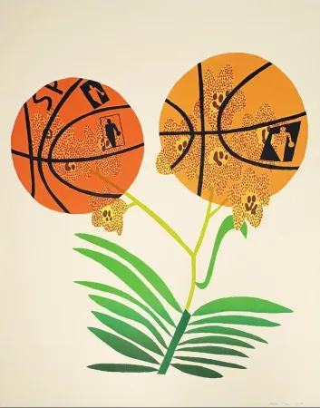 石版画 Wood - Double Basketball Orchid (State I)