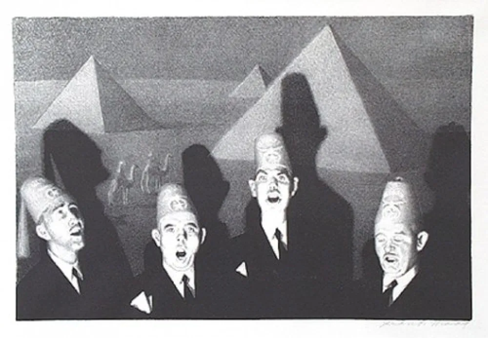 石版画 Wood - Shrine quartet