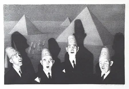 石版画 Wood - Shrine quartet