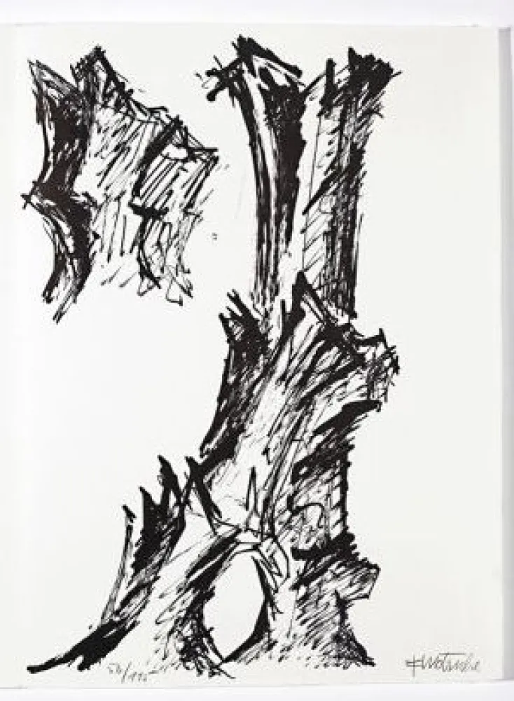 石版画 Wotruba - Jean Cassou: vingt-deux poèms