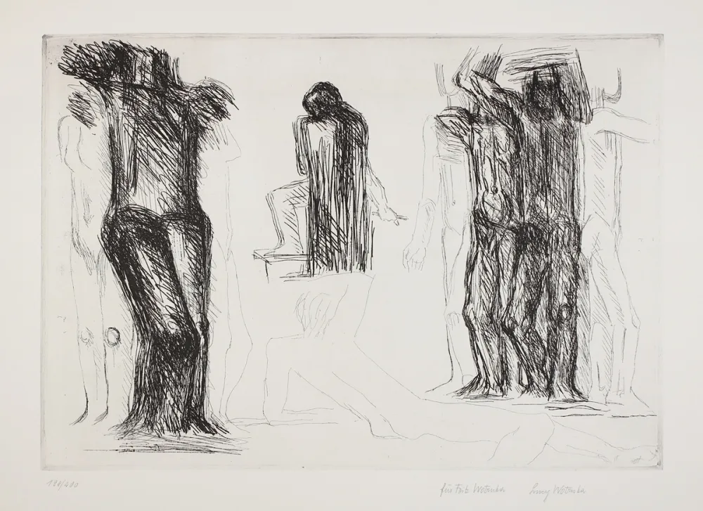 版画 Wotruba - Ommagio a Michelangelo