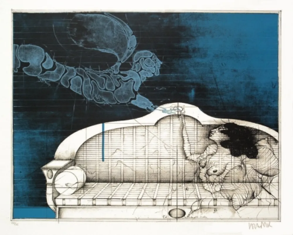 石版画 Wunderlich - Der Blaue Angel