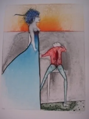 石版画 Wunderlich -  La Belle