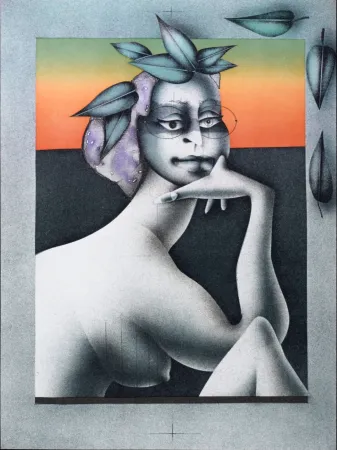 石版画 Wunderlich - La penseuse du Printemps, 1977