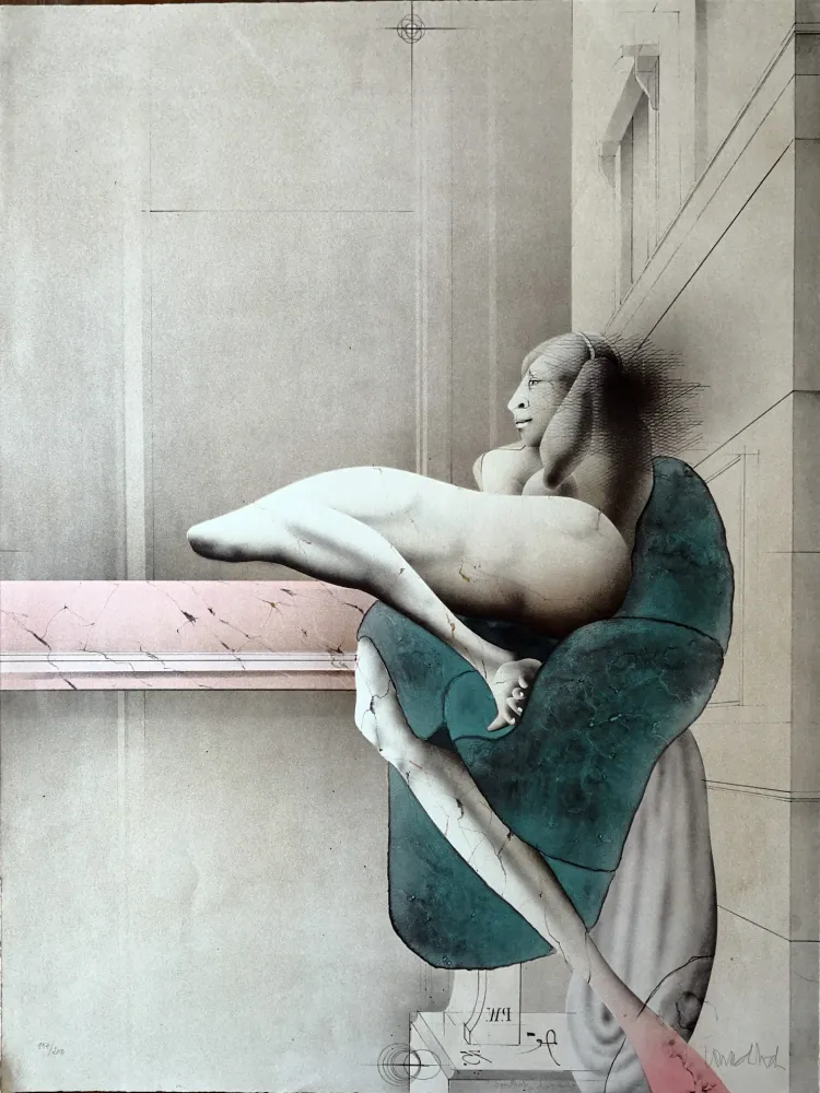 石版画 Wunderlich - Omaggio a Michelangelo