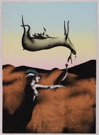 石版画 Wunderlich - Poésie de la chasse italienne