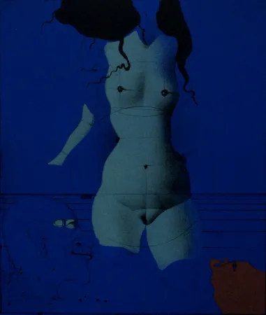 石版画 Wunderlich - Torso sur une pierre bleue, 1972