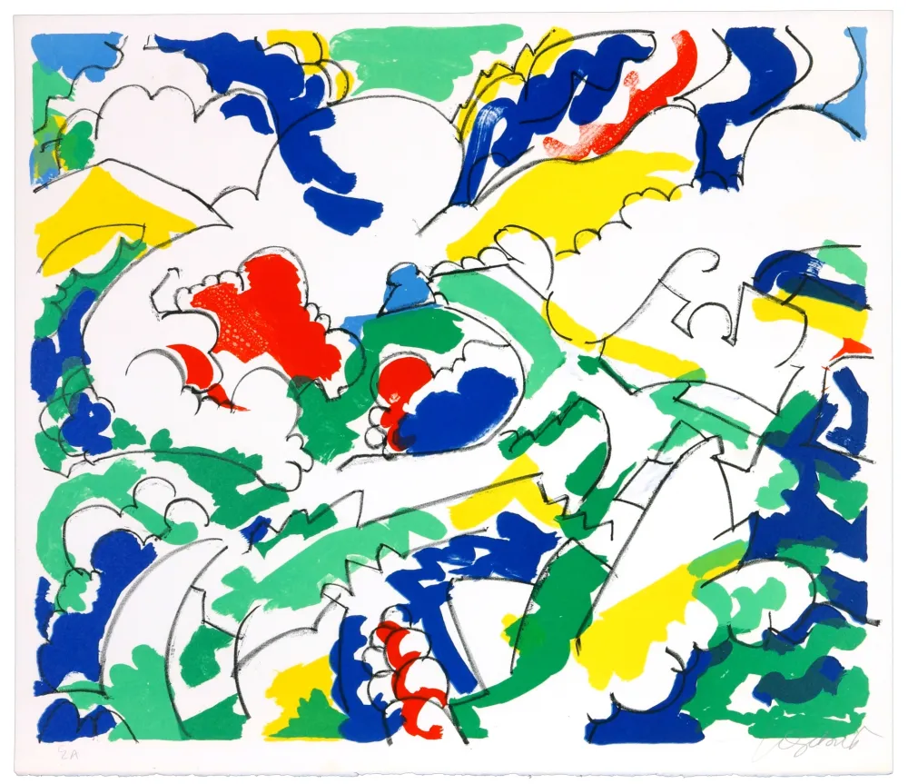 石版画 Wyckaert - Petits pois et carottes