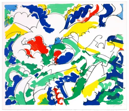 石版画 Wyckaert - Petits pois et carottes