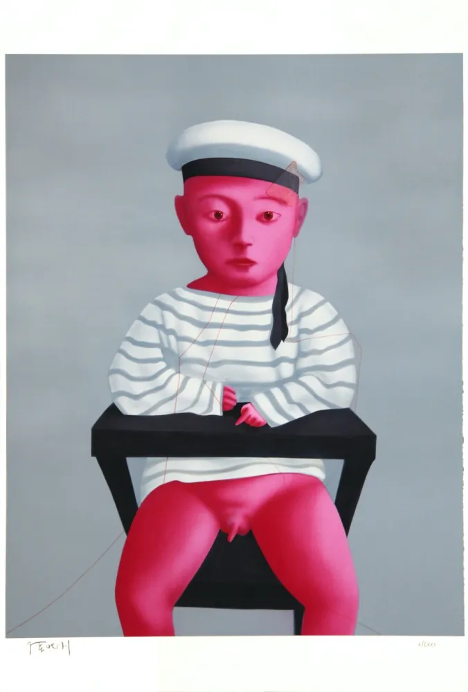 油毡版画 Xiaogang - Baby in a Sailor Suit - Planche No. 18