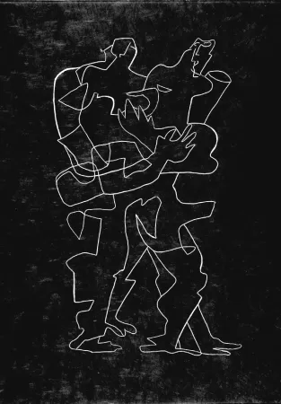 蚀刻版画 Zadkine - Efant aux mains coupées parmi les poses oriflammes