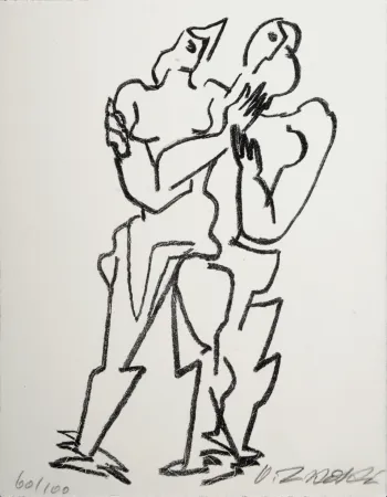 石版画 Zadkine - Figures, 1967 - Hand-signed!