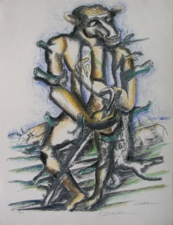 石版画 Zadkine - Gerion