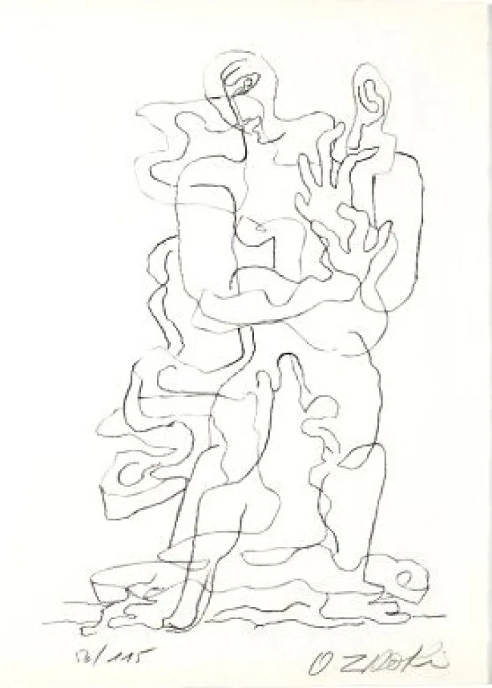 石版画 Zadkine - Jean Cassou: vingt-deux poèms