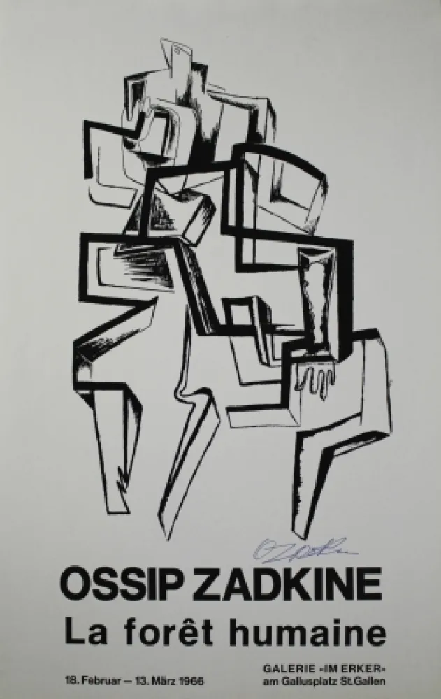 石版画 Zadkine - La forêt humaine