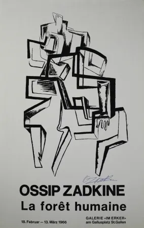 石版画 Zadkine - La forêt humaine