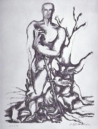 石版画 Zadkine - Le berger de Gerion