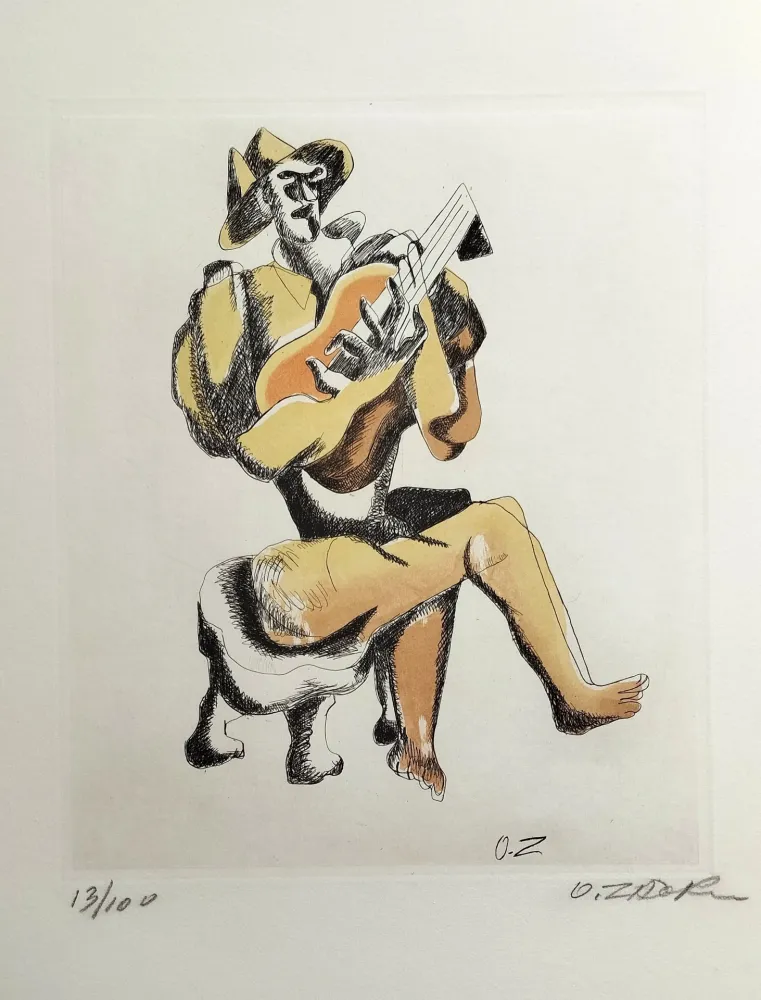 蚀刻版画 Zadkine - Le Guitariste