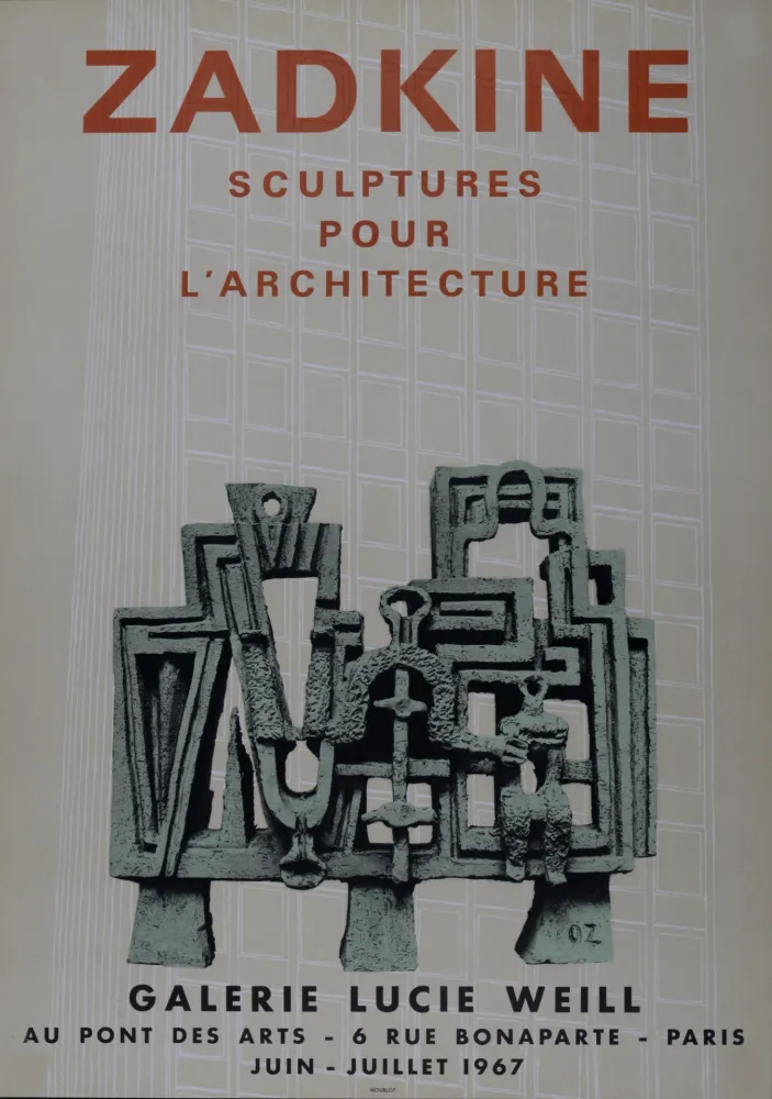 石版画 Zadkine - Sculptures pour l'architecture - Galerie Lucie Weill, 1967