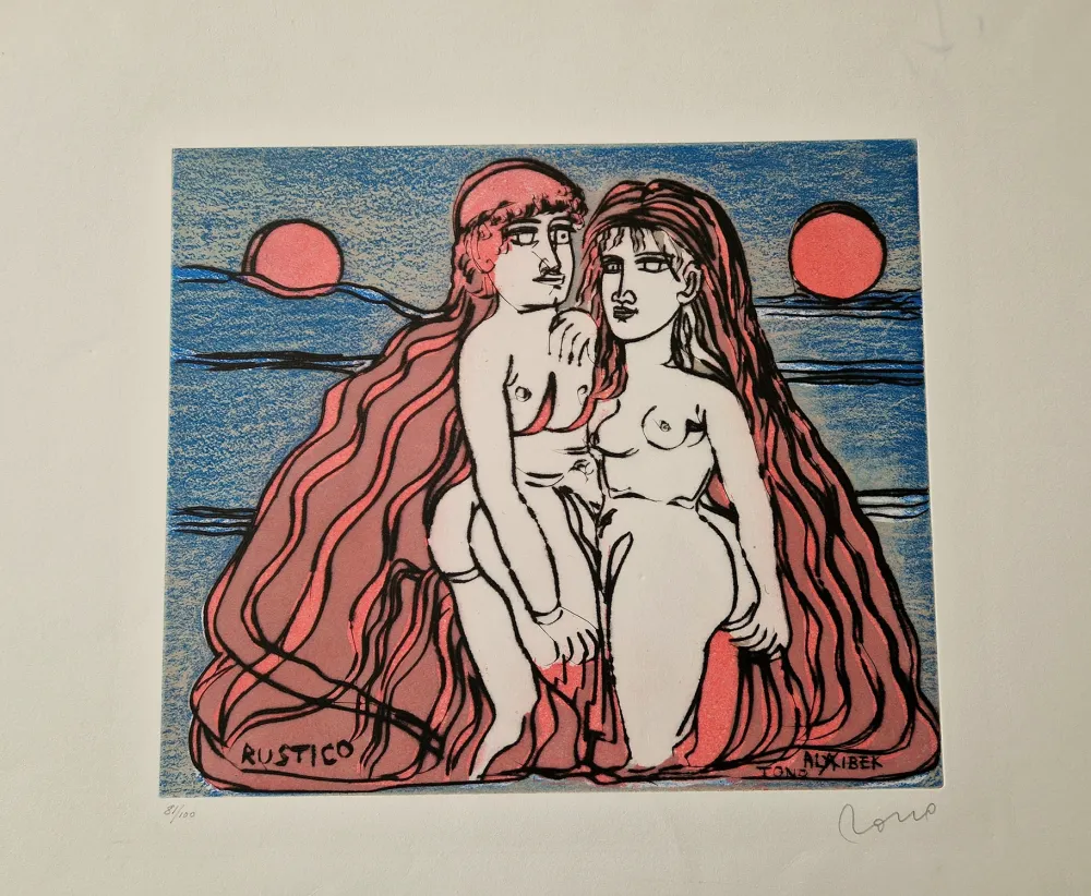 蚀刻版画 Zancanaro - Alibek e Rustico