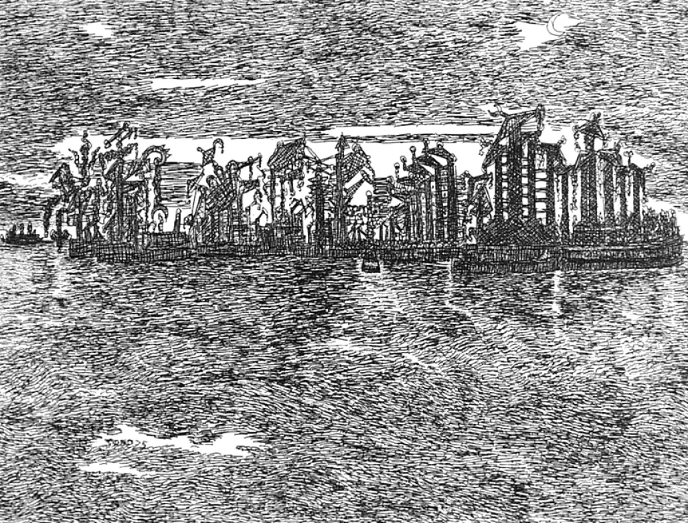 蚀刻版画 Zancanaro - Venezia industriale