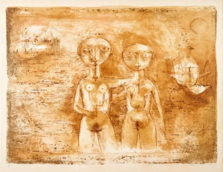 石版画 Zao - Les grandes baigneuses 