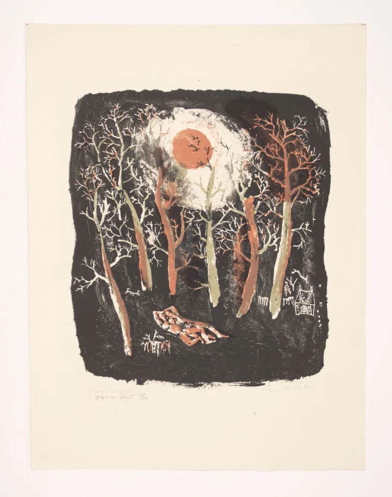 石版画 Zao - Lithographie originale pour Lectures d'Henri Michaux.