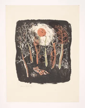 石版画 Zao - Lithographie originale pour Lectures d'Henri Michaux.