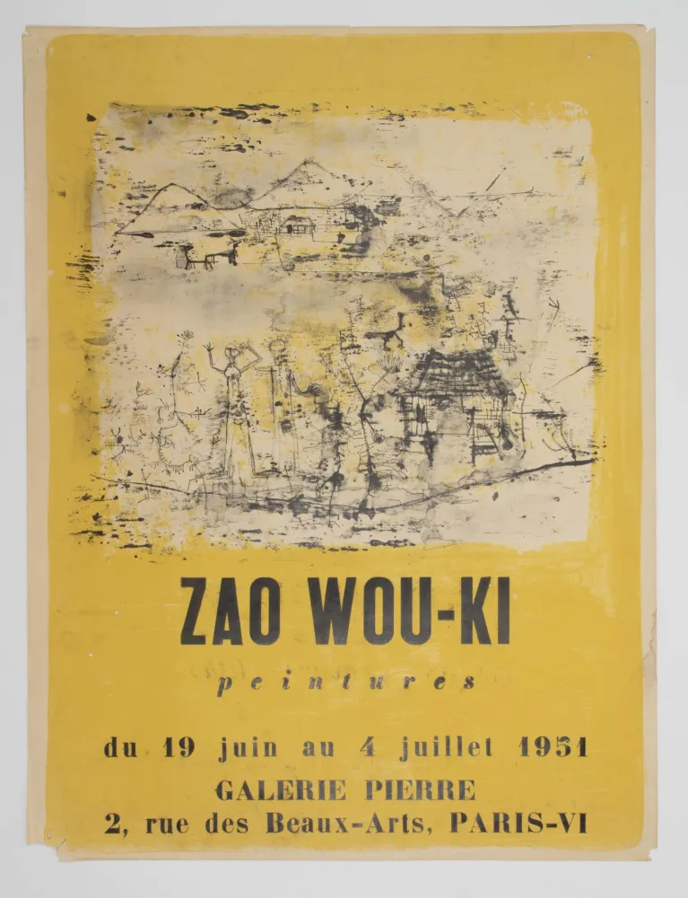 石版画 Zao - PEINTURES. Affiche pour la Galerie Pierre, Paris, 1951.