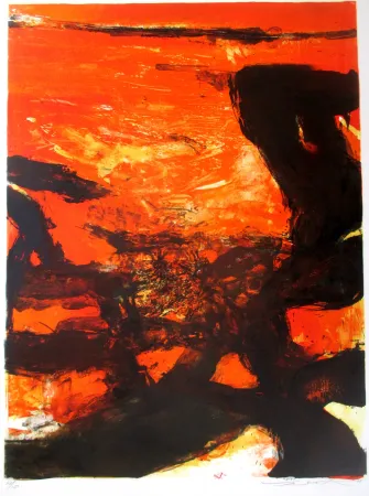 石版画 Zao - Red composition
