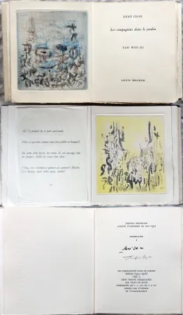 插图书 Zao - René Char : LES COMPAGNONS DANS LE JARDIN. 4 gravures originales en couleurs (1957)