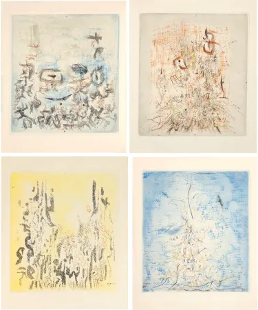 插图书 Zao - René Char : LES COMPAGNONS DANS LE JARDIN. 4 gravures originales en couleurs (1957)