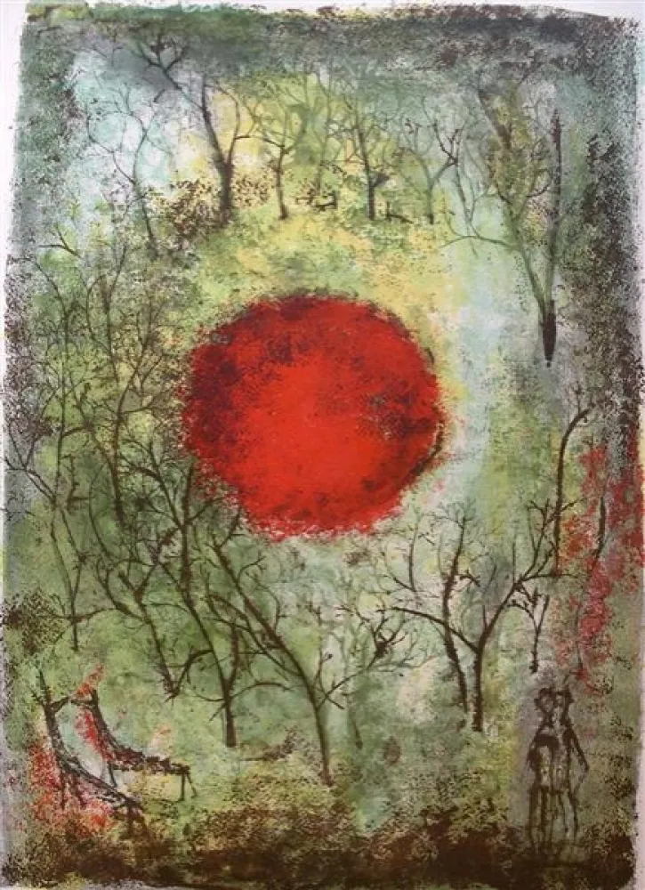 石版画 Zao - Soleil Rouge