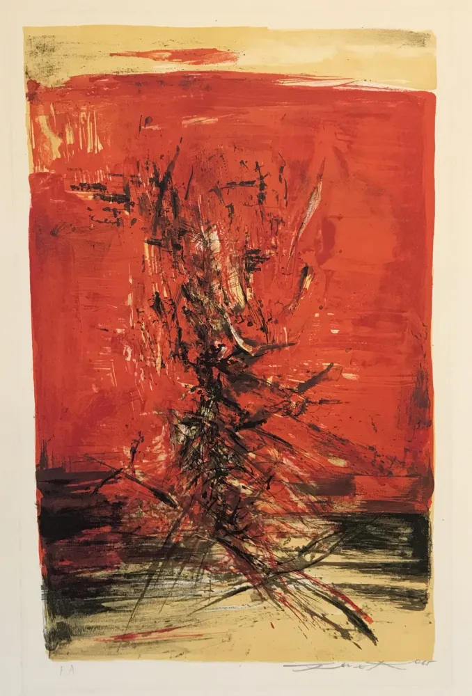 石版画 Zao - Untitled (Red)