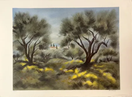 石版画 Zarou - Les Oliviers