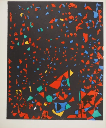 石版画 Zeid - Couleurs sur fond noir