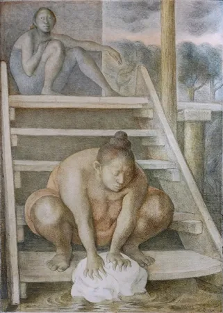 石版画 Zuniga - LA ESCALERA