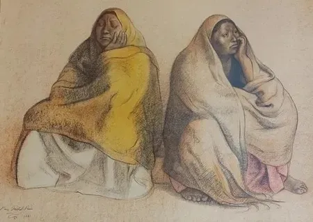 石版画 Zuniga - SEATED FIGURES 1981