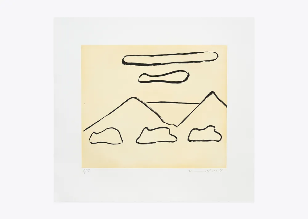 版画 Adnan - Nuages sur collines