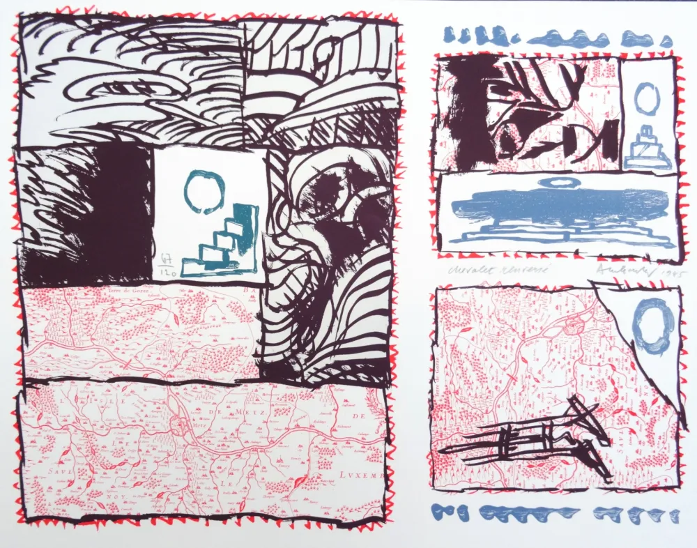 石版画 Alechinsky - Chevalet renversé 