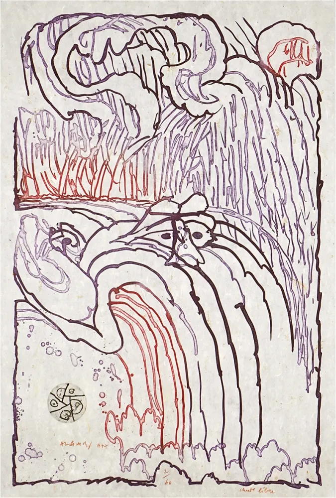 蚀刻版画 Alechinsky - Chute libre