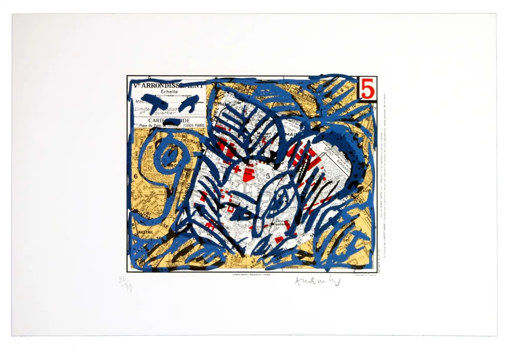 石版画 Alechinsky - Cinquième arrondissement (Paris)