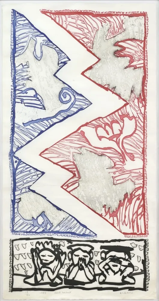 蚀刻版画 Alechinsky - Court circuit